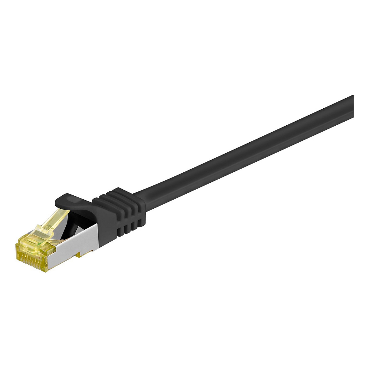 Goobay 7,5m RJ45 Patchkabel CAT 6A S/FTP (PiMF), 500 MHz, mit CAT 7 Rohkabel, schwarz LSZH halogenfrei, Kupfer