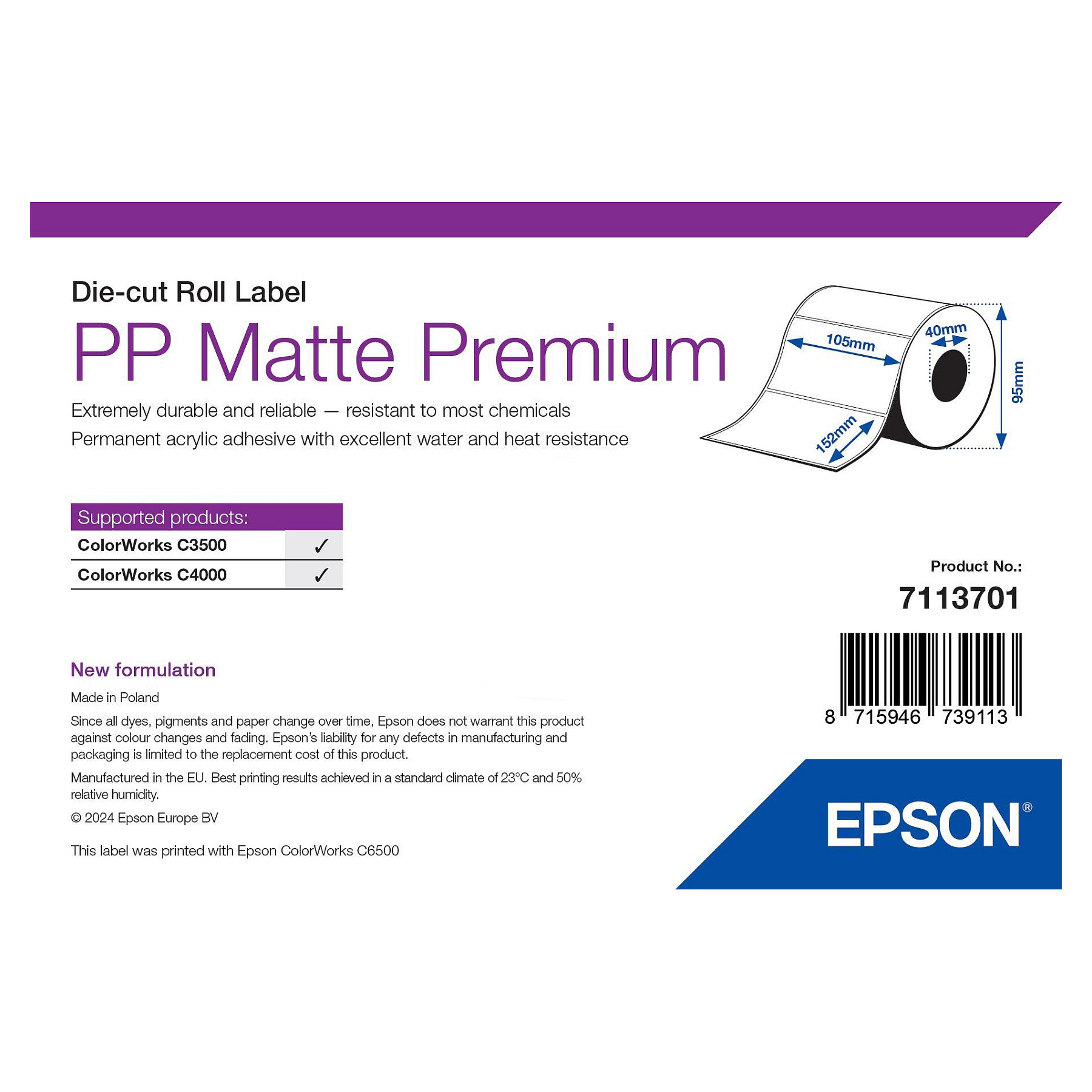 Epson 7113701 printer label Zubehör Drucker
