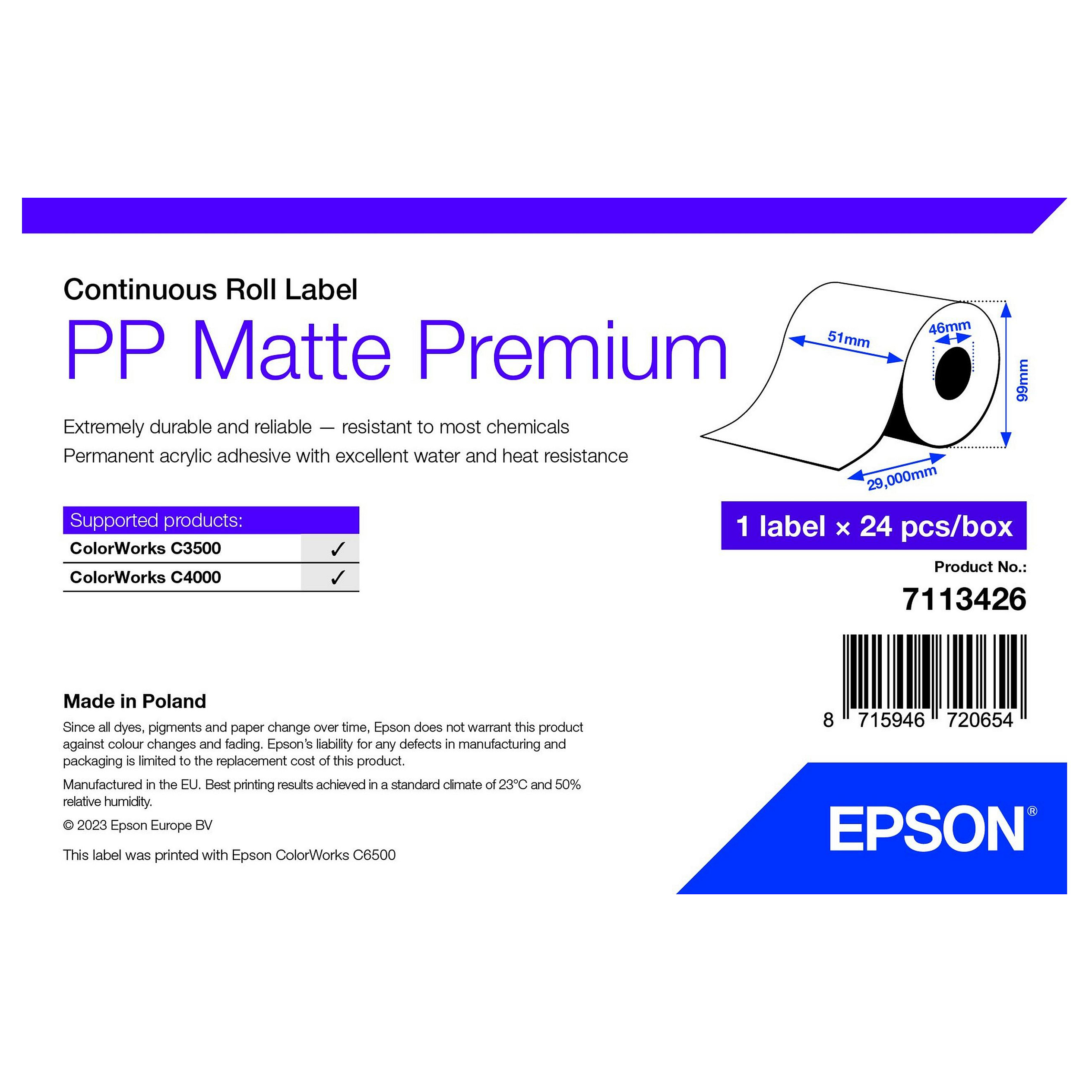 Epson 7113426 printer label Zubehör Drucker