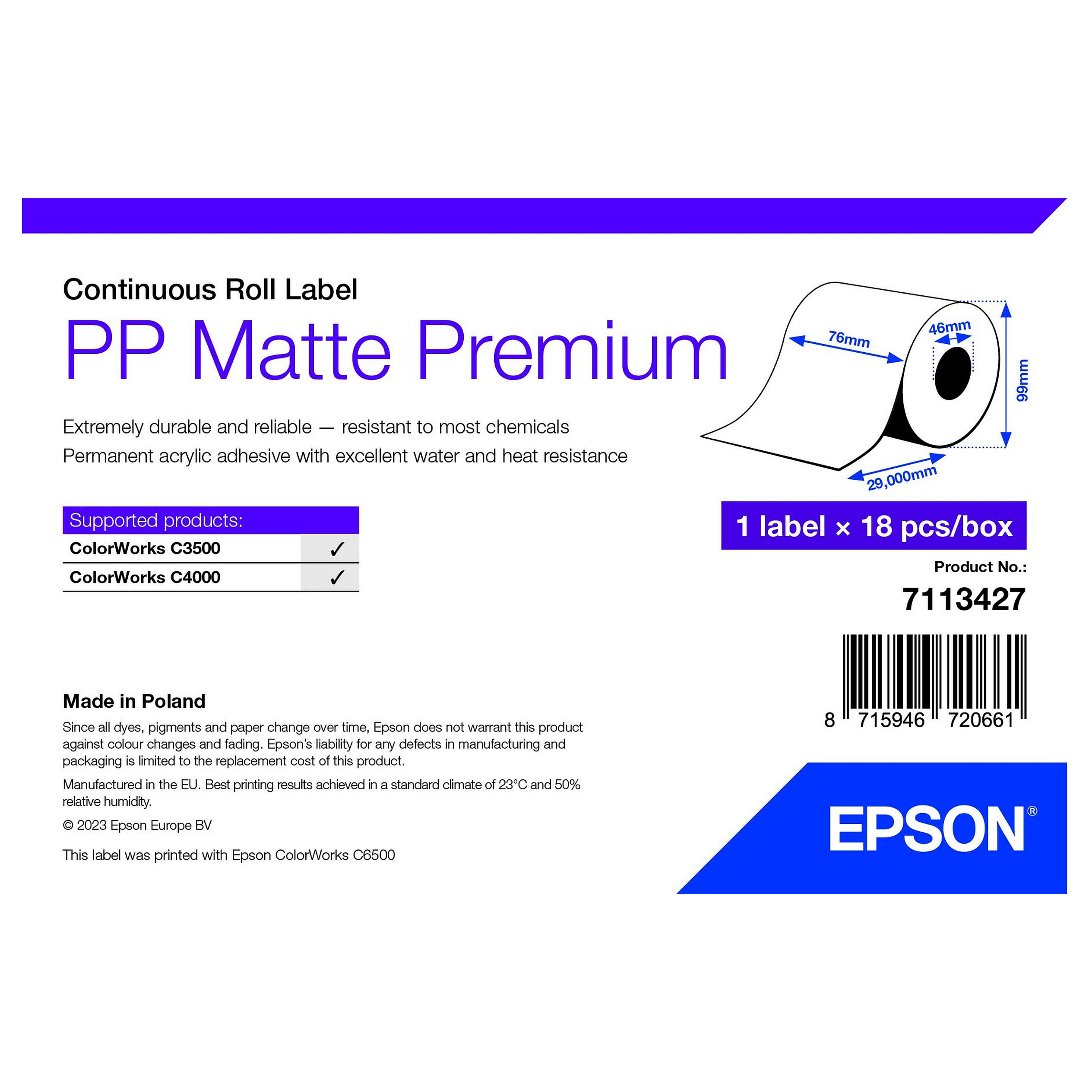 Epson 7113427 printer label Zubehör Drucker