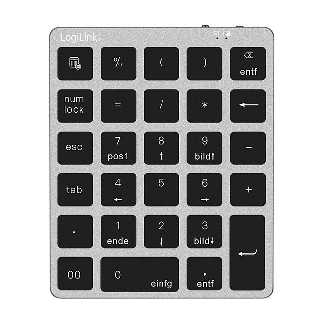 Logilink Wireless 28-Tasten-Keypad BT 5.0, space-grau Mäuse & Tastaturen