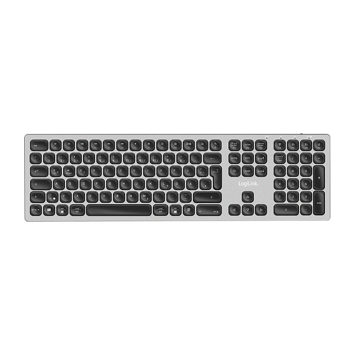 Logilink Wireless Multi-Device-Tastatur BT 5.0, grau