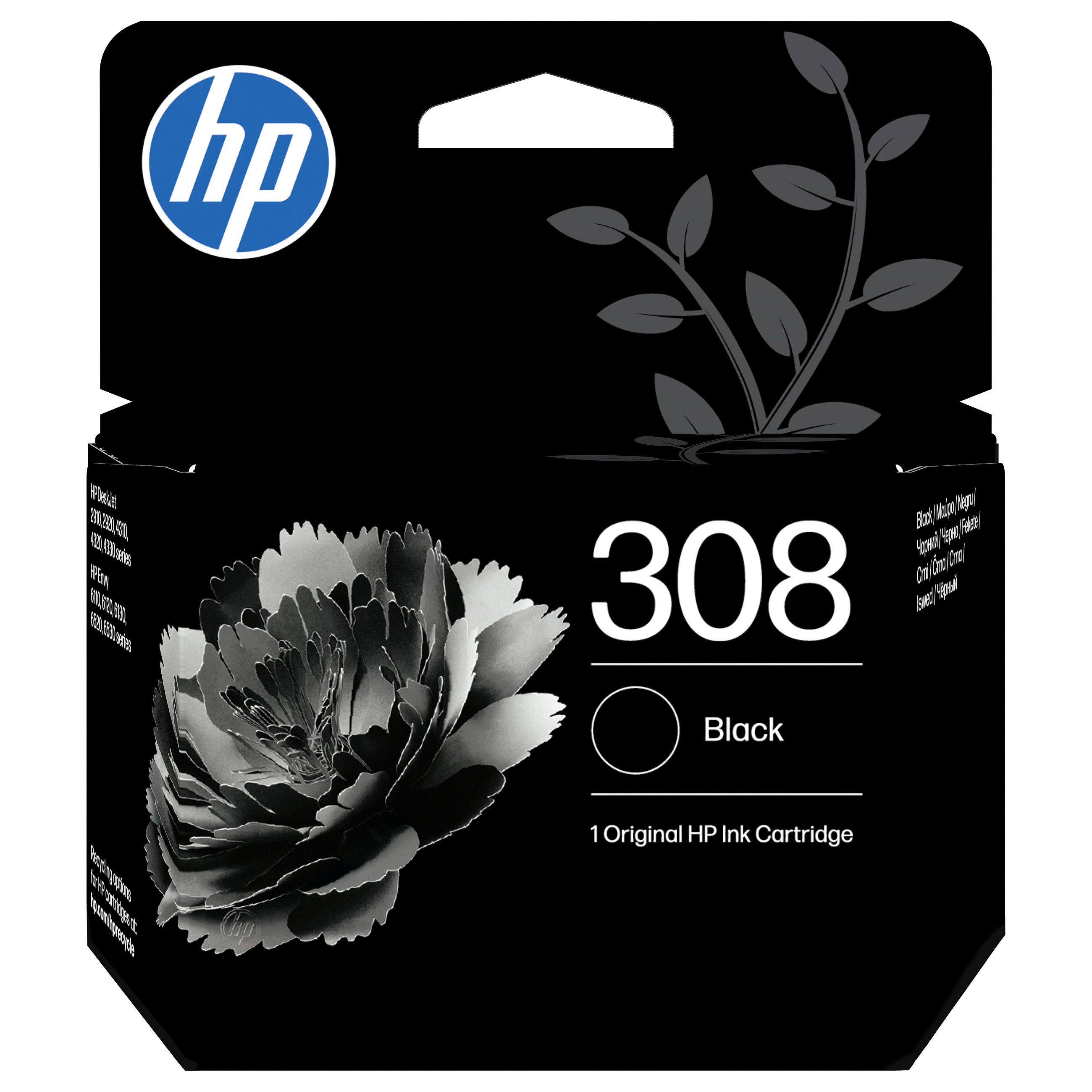 HP 308 Black Original Ink Cartridge Schwarz 160Seiten Tinte