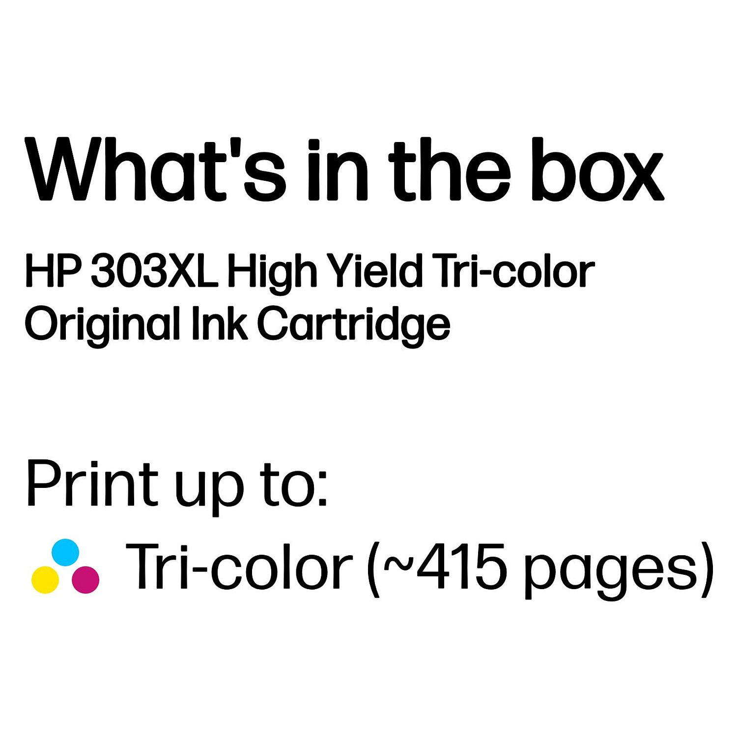 HP 303XL High Yield Tri-color Original Ink Cartridge Cyan, Magenta, Gelb 415Seiten