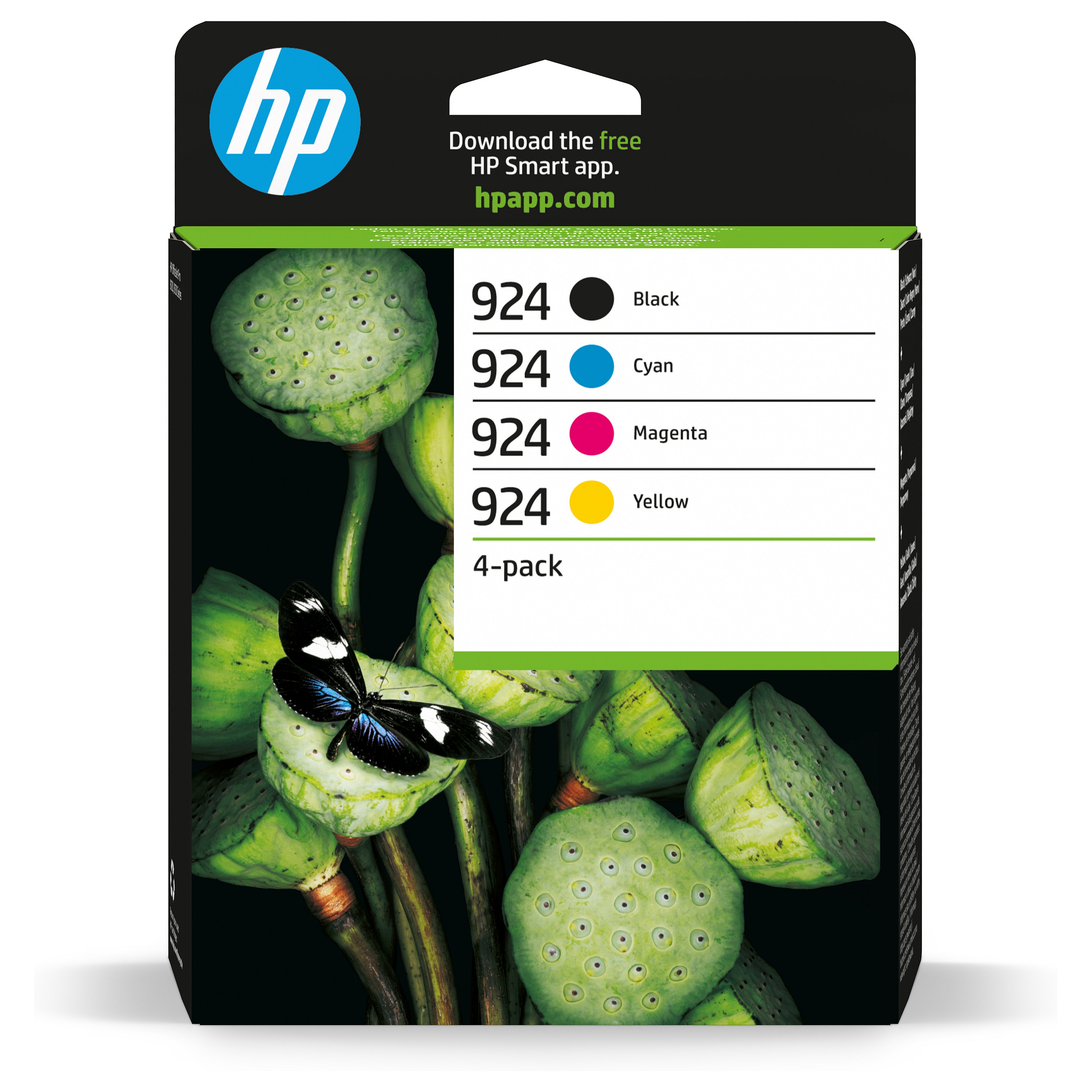 HP 924 4-Pack CMYK(4) Original Ink Cartridge Schwarz, Cyan, Magenta, Gelb 500Seiten 400Seiten Tinte