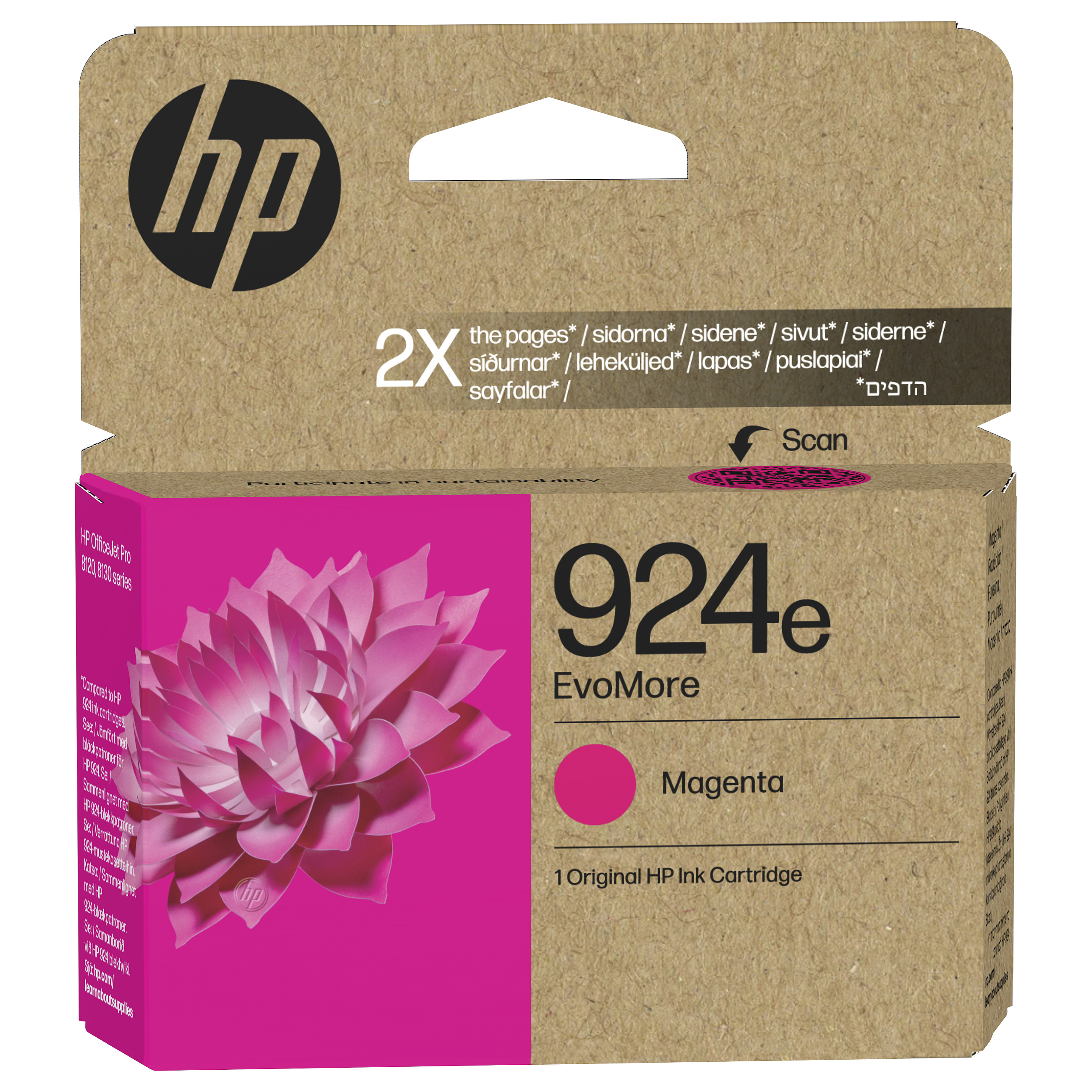 HP 924e EvoMore Magenta Original Ink Cartridge Magenta 800Seiten Tinte