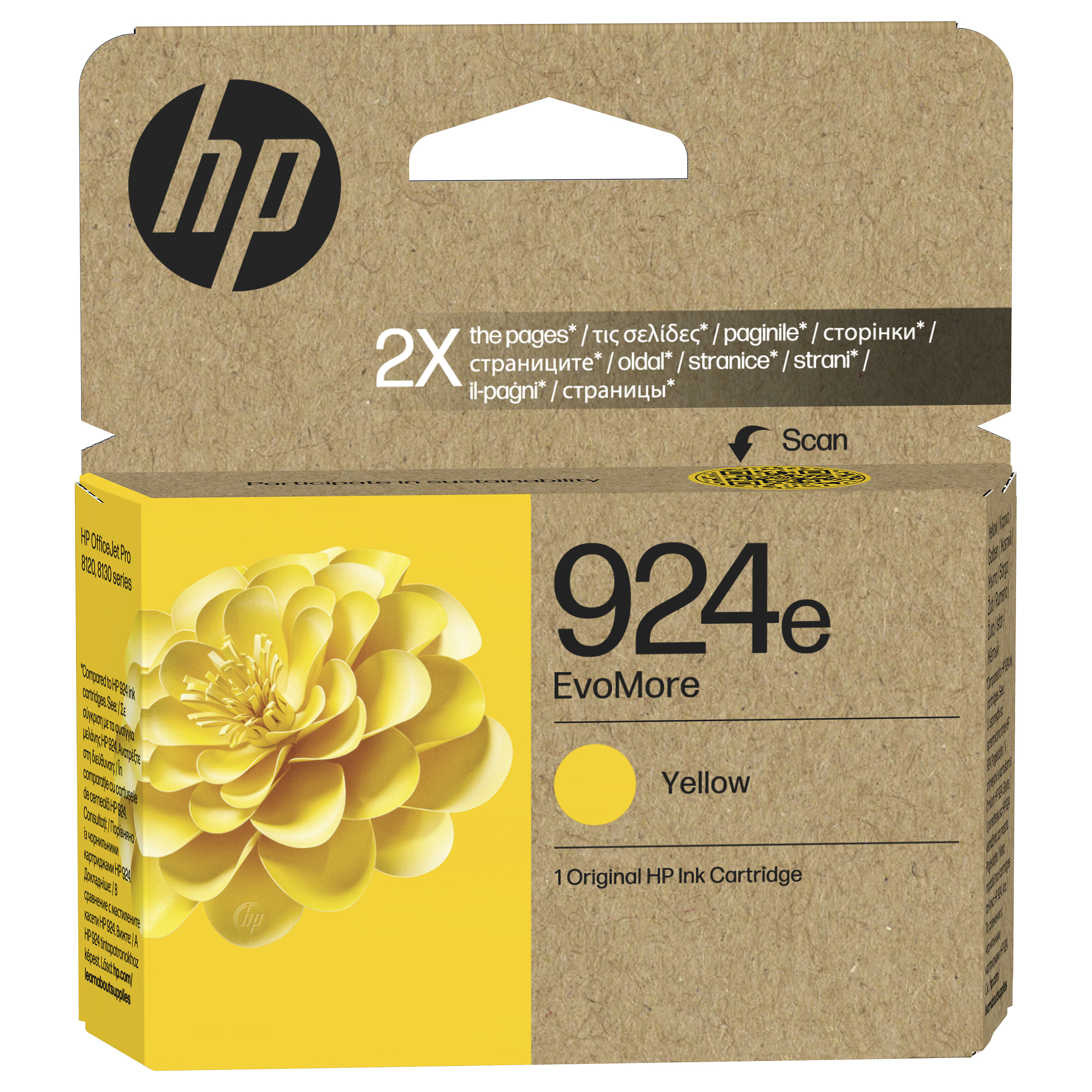 HP 924e EvoMore Yellow Original Ink Cartridge Gelb 800Seiten Tinte