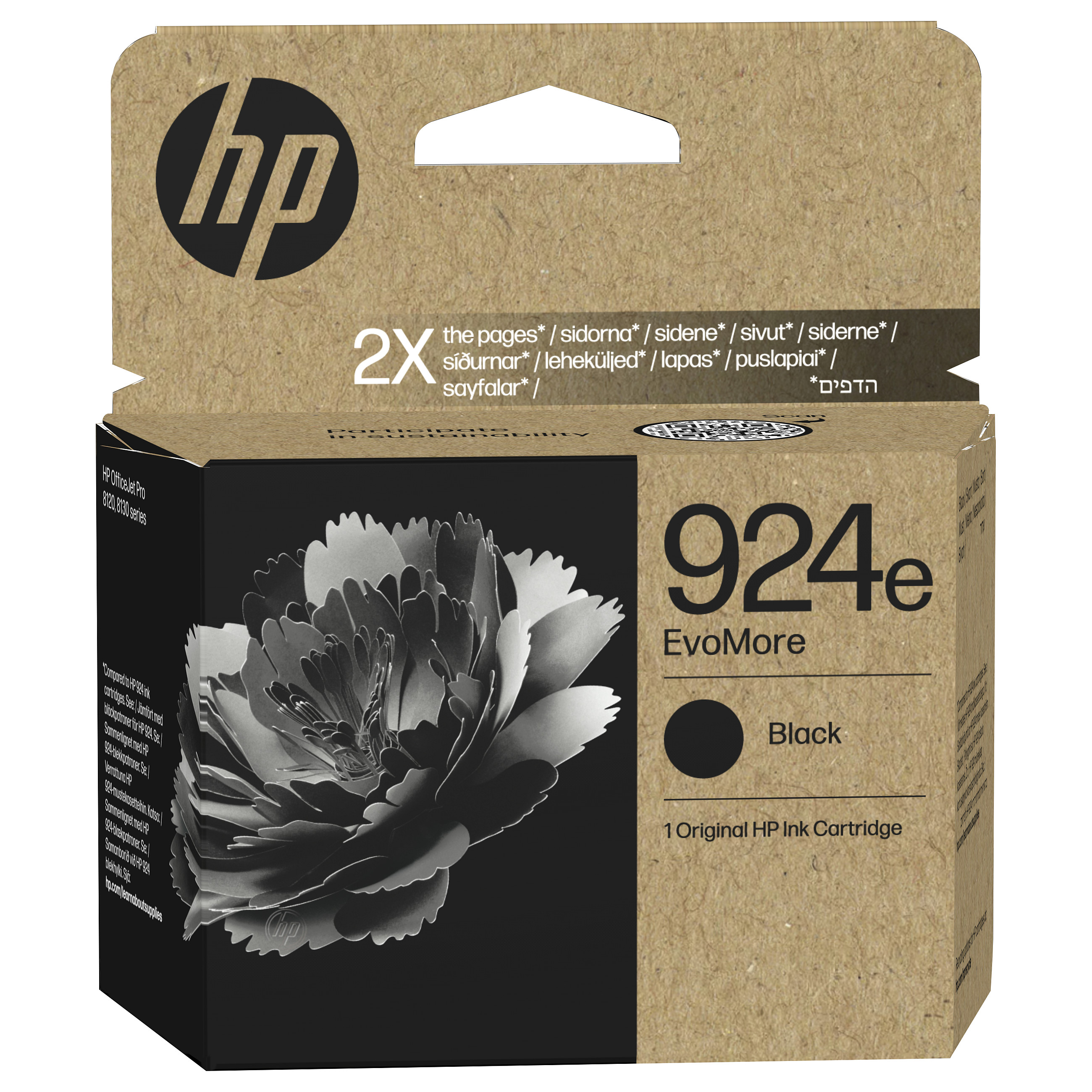 HP 924e EvoMore Black Original Ink Cartridge Schwarz 1000Seiten Tinte