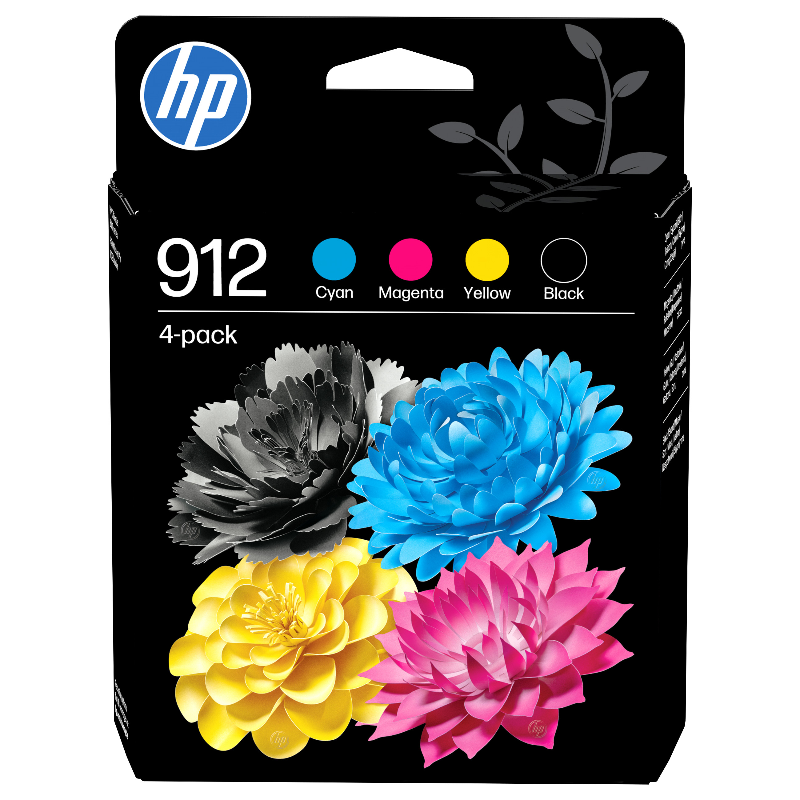 HP 912 4-Pack CMYK(4) Original Ink Cartridge Combo Schwarz, Cyan, Magenta, Gelb 250Seiten 315Seiten Tinte