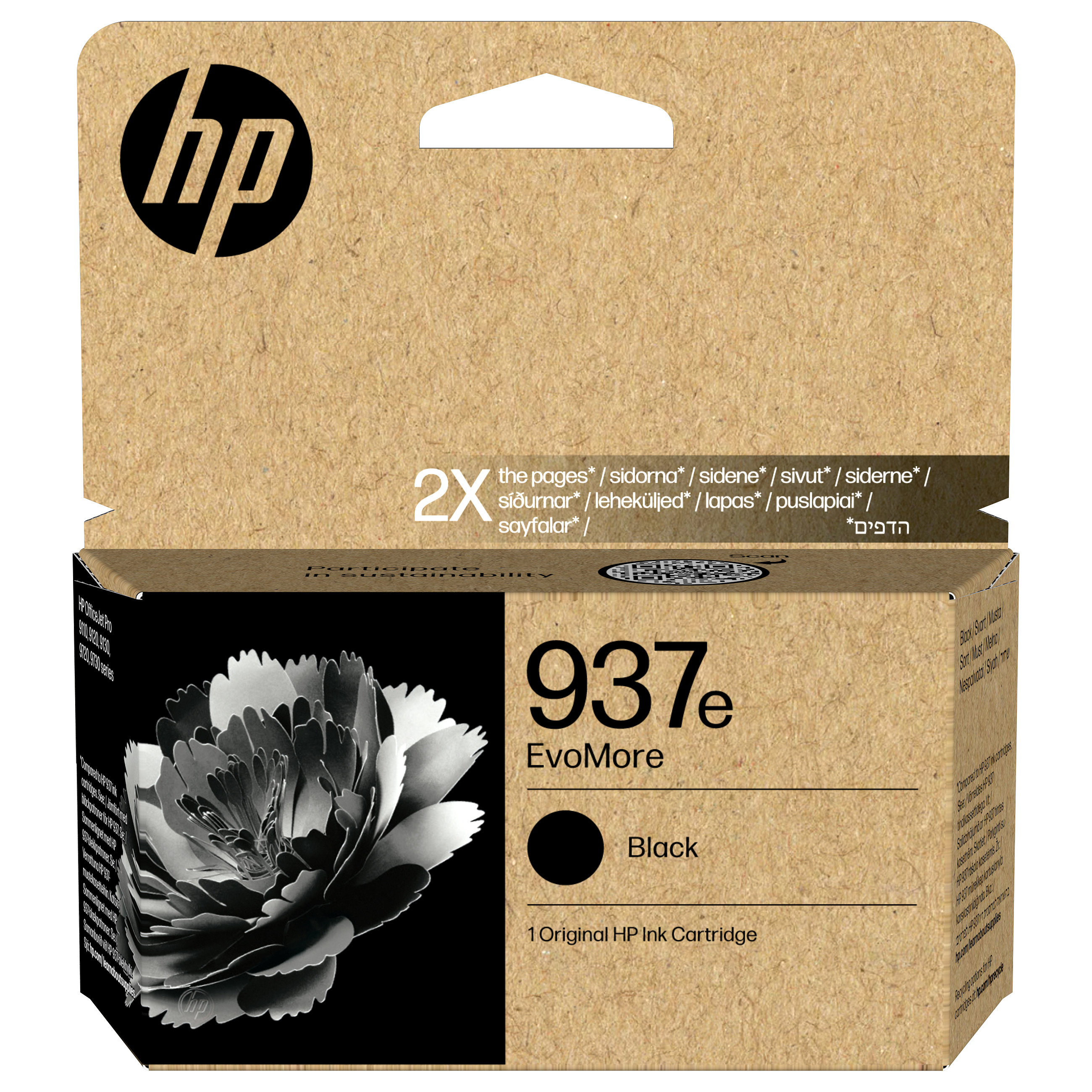 HP 937e EvoMore Black Original Ink Cartridge Schwarz 2500Seiten Tinte