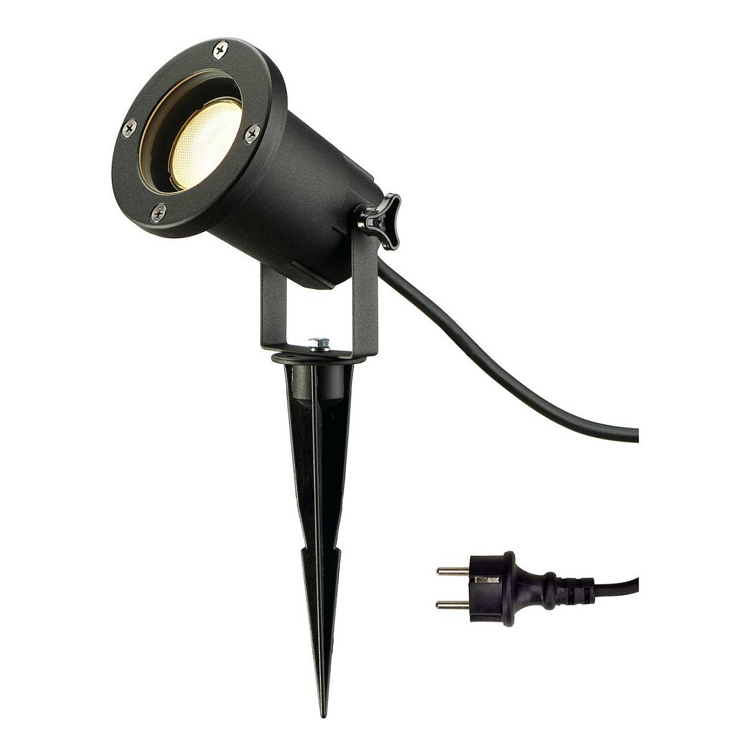 SLV NAUTILUS SPIKE Gartenstrahler 227410 GU10 IP65 m.Erdspi + 1,5m Zultg schwarz Elektroinstallation