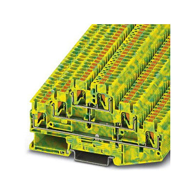 Phoenix Contact Push-In Dreistock-Schutzleiterklemme PT-PE PT 2,5-3PE Grn-Gelb Inhalt: 1 St. (3210525) Elektroinstallation