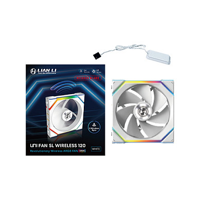 120mm Lian Li UNI FAN SL Wireless 120 ARGB Reverse Blade White Gehäuselüfter