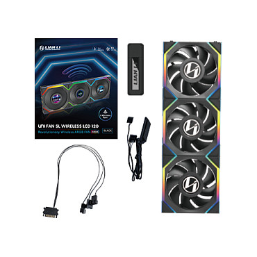 120mm Lian Li UNI FAN SL Wireless LCD 120 ARGB 3-pack Gehäuselüfter
