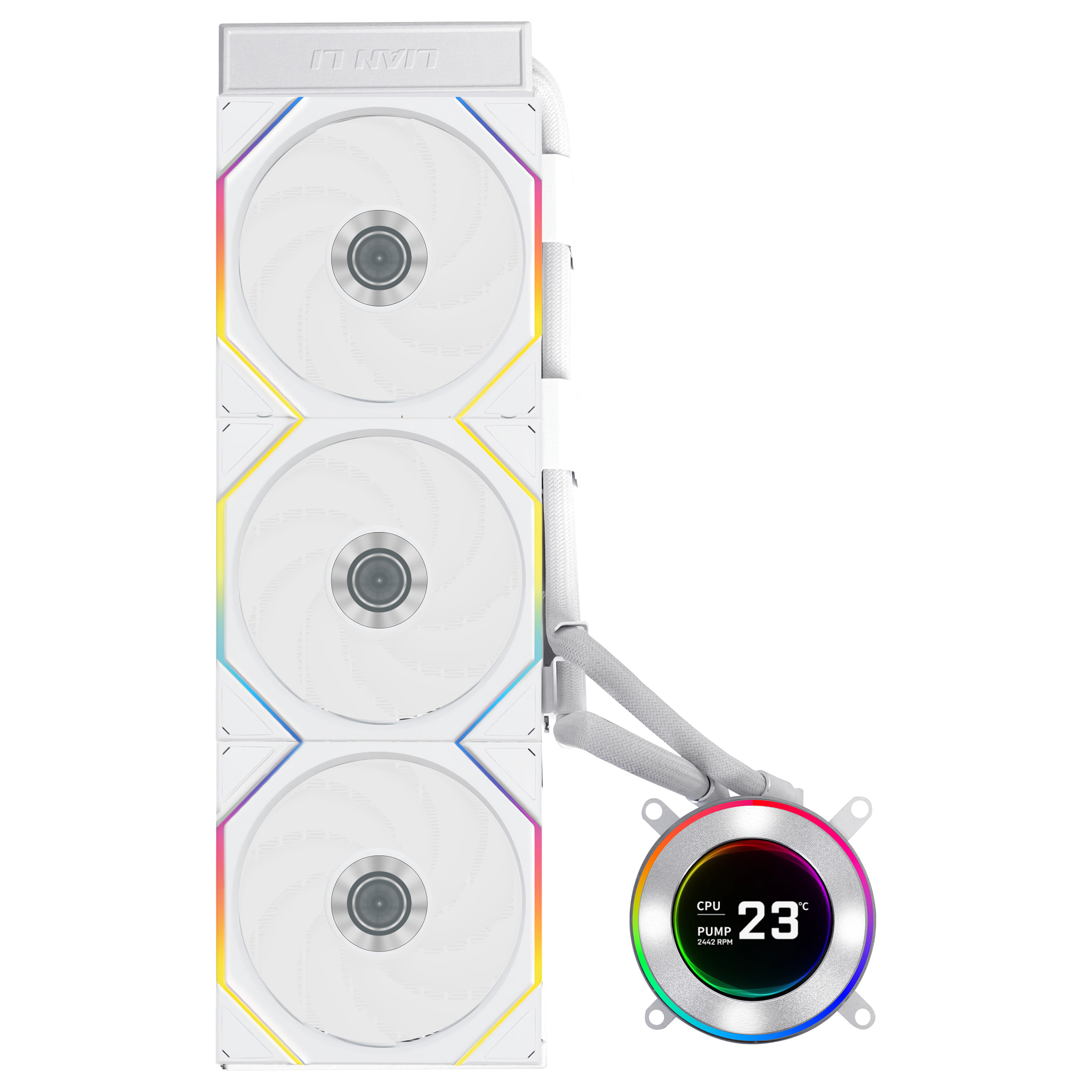 K Lian Li HYDROSHIFT II LCD-C 360TL weiß | AiO-Wasserkühlung