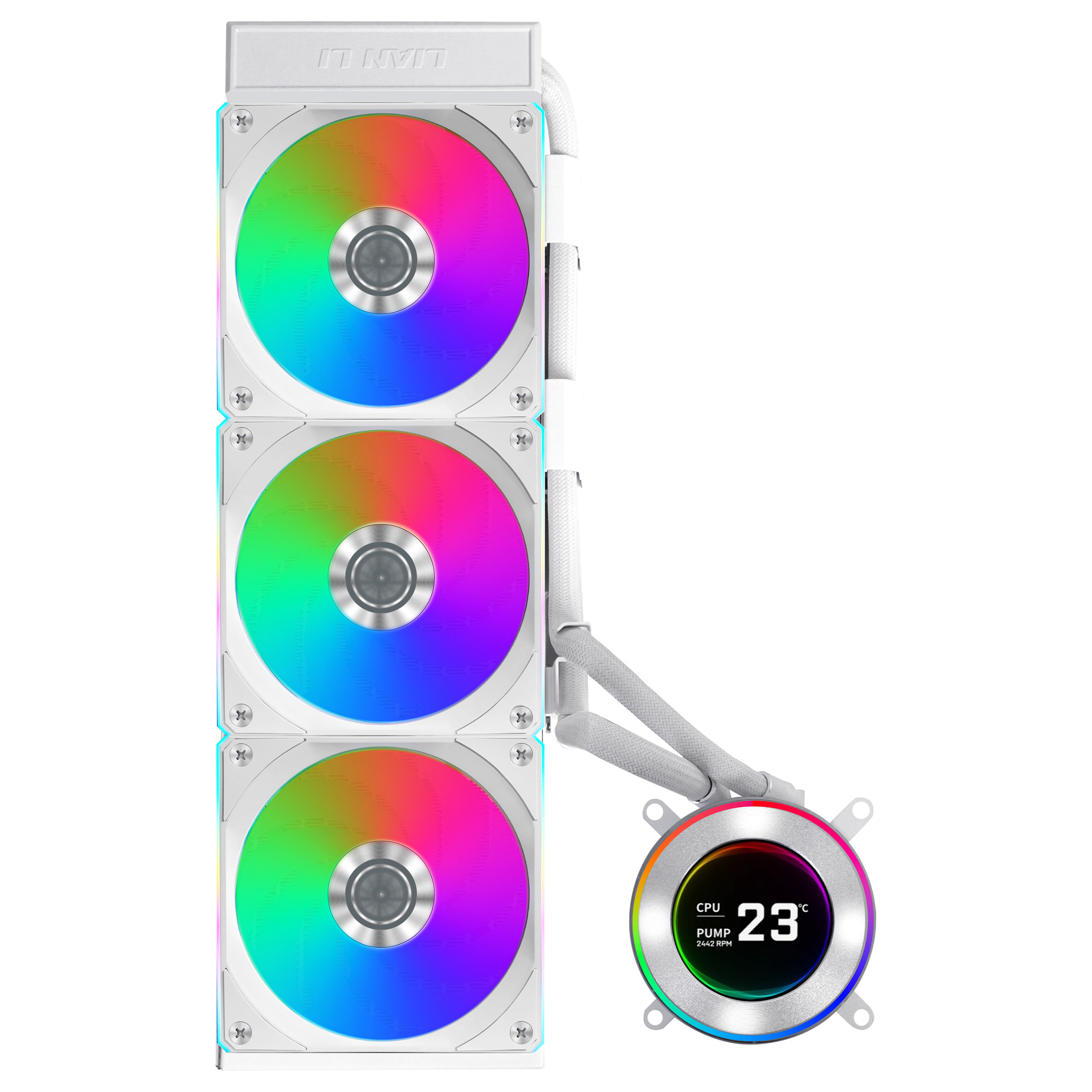 K Lian Li HYDROSHIFT II LCD-C 360CL weiß | AiO-Wasserkühlung
