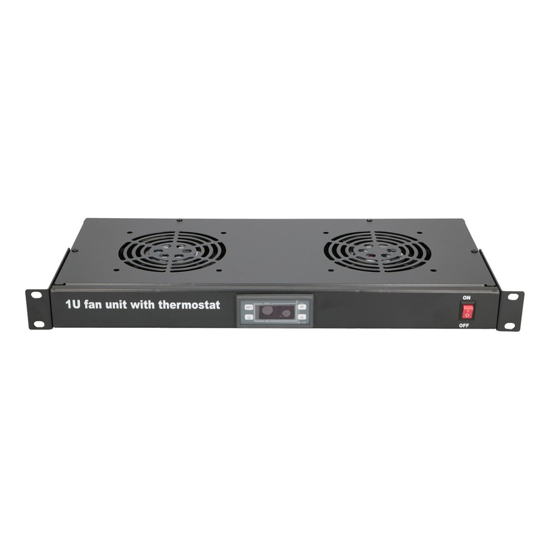 Extralink 19" RACK MOUNT FAN PANEL (2 FANS) WITH THERMOSTAT