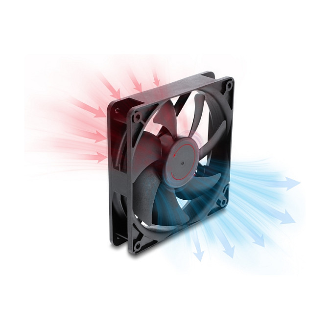 Axiallüfter 48 V DC, 120 x 120 x 25 mm mit 2 Pin Lüfteranschluss schwarz