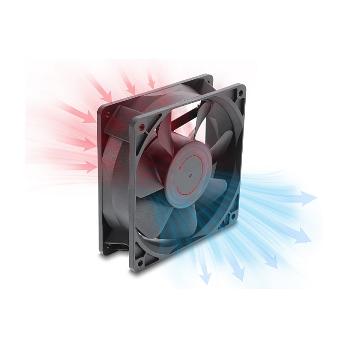 Axiallüfter 48 V DC, 120 x 120 x 38 mm mit 2 Pin Lüfteranschluss schwarz
