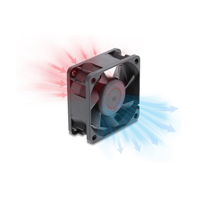 Axiallüfter 48 V DC, 60 x 60 x 25 mm mit 4 Pin PWM Lüfteranschluss schwarz