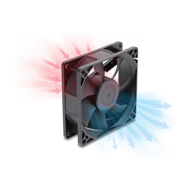 Axiallüfter 48 V DC, 80 x 80 x 25 mm mit 4 Pin PWM Lüfteranschluss schwarz