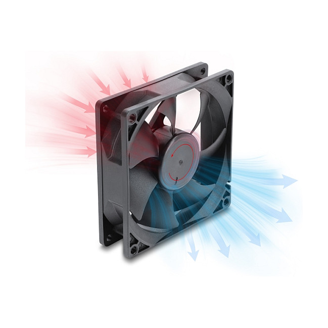 Axiallüfter 48 V DC, 92 x 92 x 25 mm mit 4 Pin PWM Lüfteranschluss schwarz