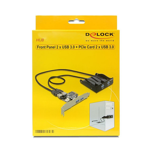 DELOCK Front Panel 8,89cm 3,5Zoll 2x USB 3.0 + 2x USB 3.0 am Slotblech schwarz