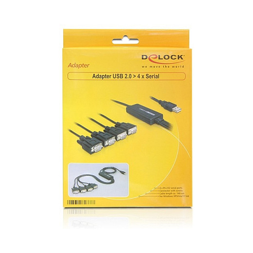 DELOCK USB 2.0 Seriell 4x9 Pin St