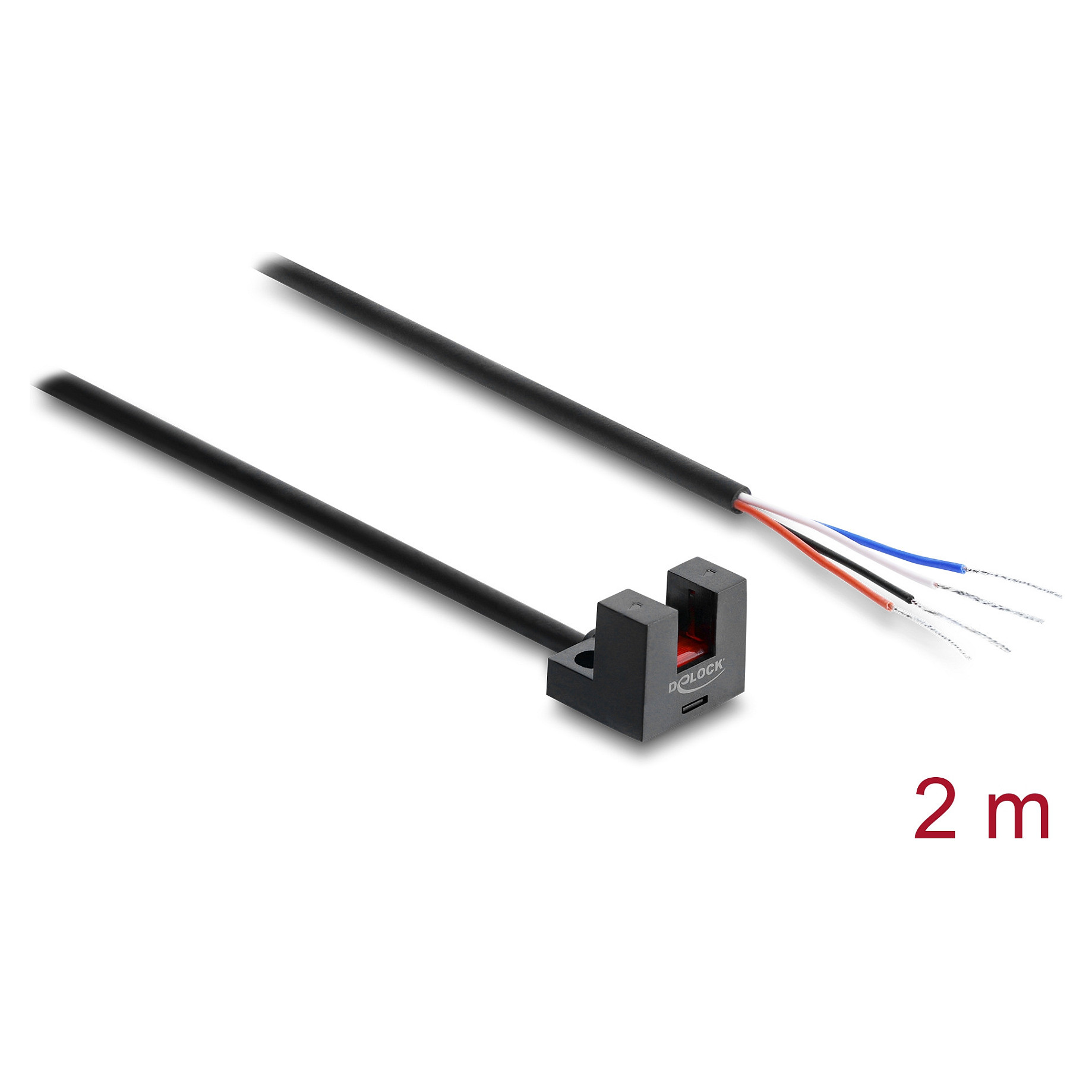 Gabellichtschranke 5 mm Typ L mit 4 x offenen Kabelenden PNP L/D umschaltbar 2 m