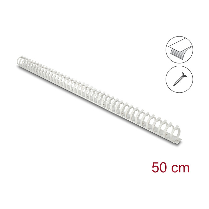 Delock Kabelkanal Flexibel selbstklebend schraubbar 25 x 26 mm - Länge 50 cm grau
