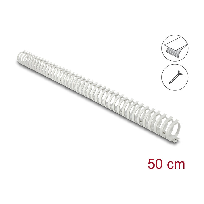 Delock Kabelkanal Flexibel selbstklebend schraubbar 34 x 35 mm - Länge 50 cm grau