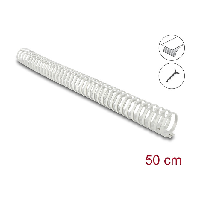 Delock Kabelkanal Flexibel selbstklebend schraubbar 45 x 46 mm - Länge 50 cm grau