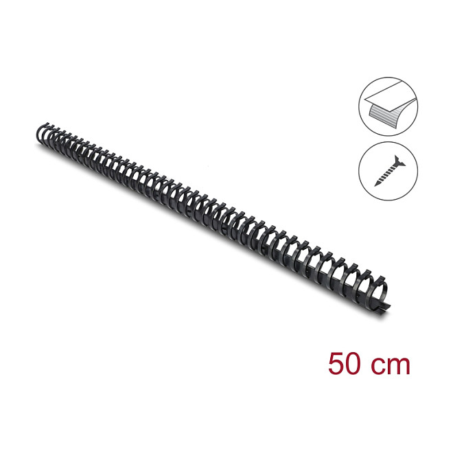 Delock Kabelkanal Flexibel selbstklebend schraubbar 25 x 26 mm - Länge 50 cm schwarz