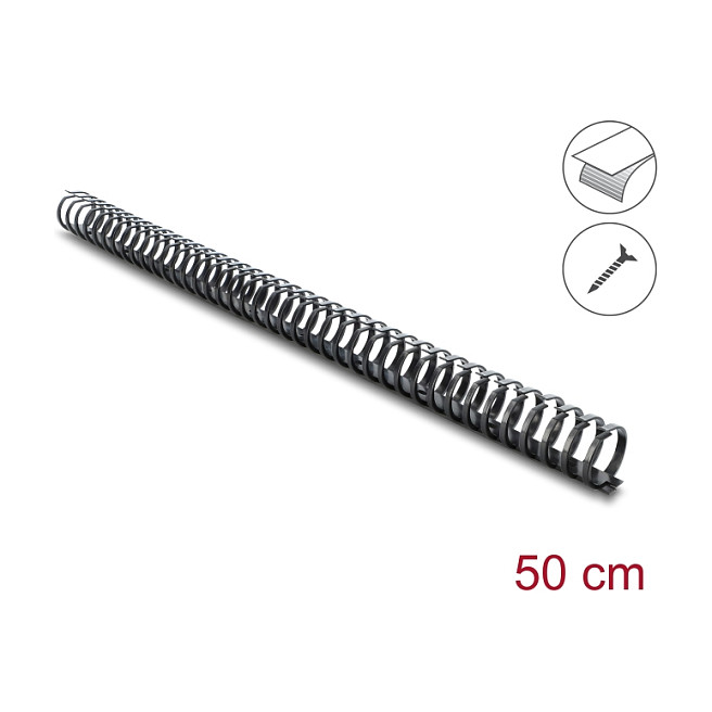 Delock Kabelkanal Flexibel selbstklebend schraubbar 34 x 35 mm - Länge 50 cm schwarz