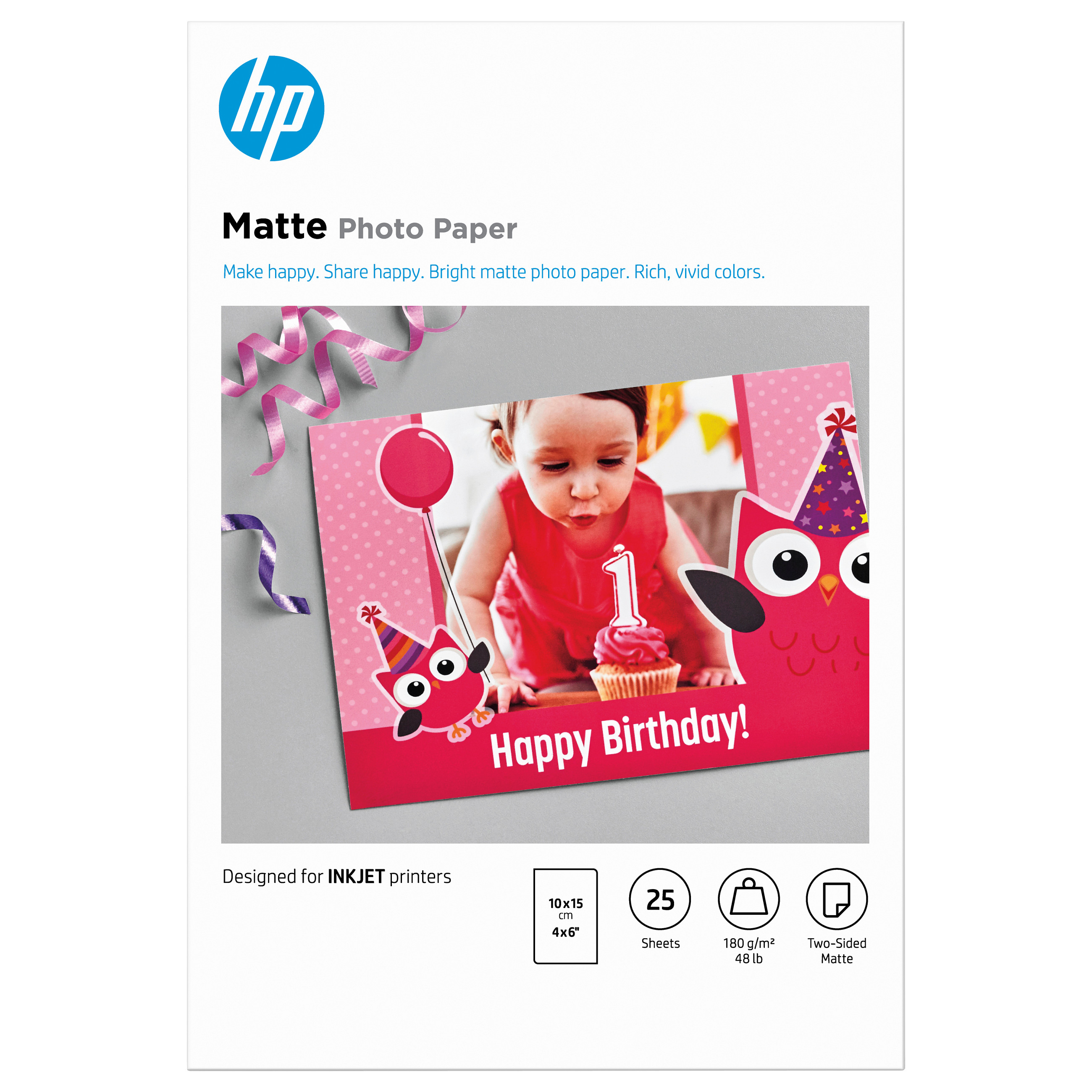 HP Matte Photo Paper-25 sht/10 x 15 cm 7HF70A 25 Blätter 10x15 cm Papier