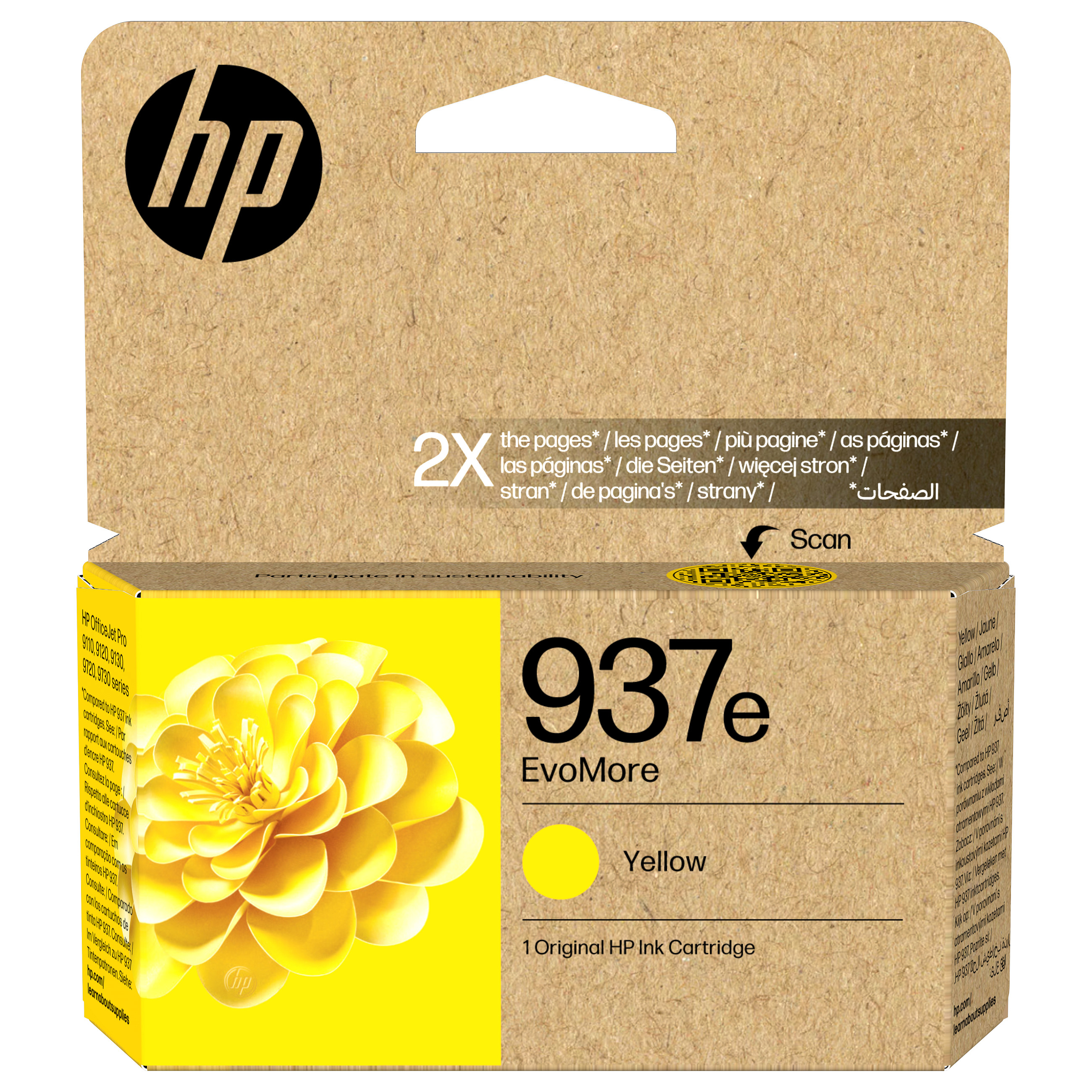 HP 937e EvoMore Yellow Original Ink Cartridge Gelb 1650Seiten Tinte