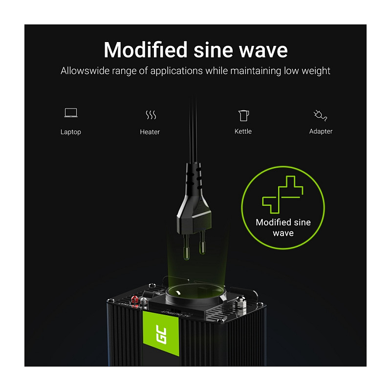 Green Cell Power Inverter 12V to 230V 1000W/2000W Modified sine wave