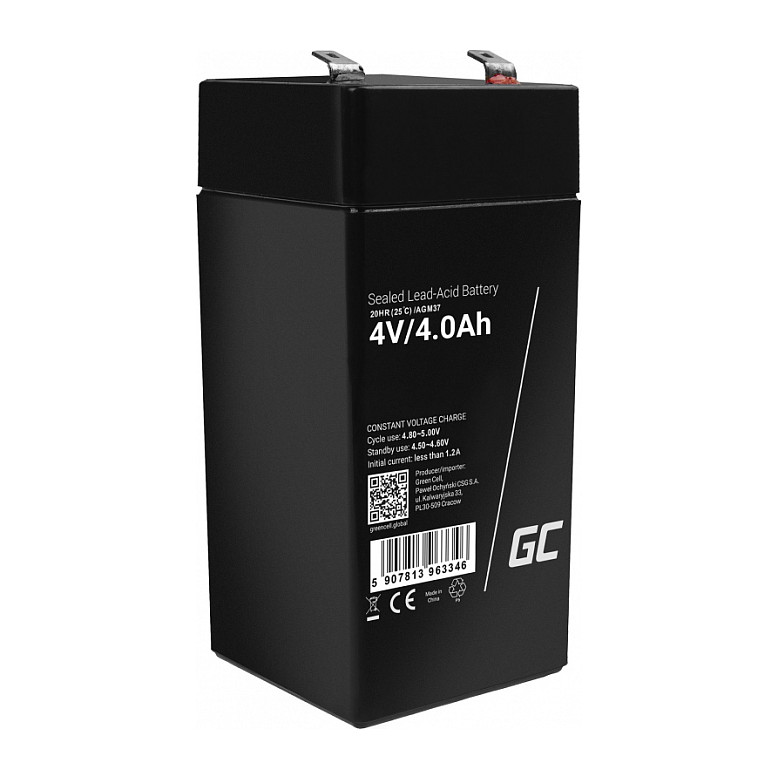 Green Cell AGM VRLA 4V 4Ah maintenance-free battery for the alarm system, cash register, toys