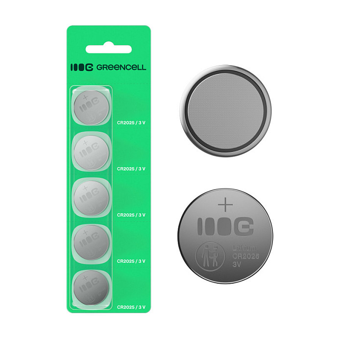 Green Cell 5x lithium battery CR2025 CR 2025 3V 160mAh Greencell button cell Blister Batterien