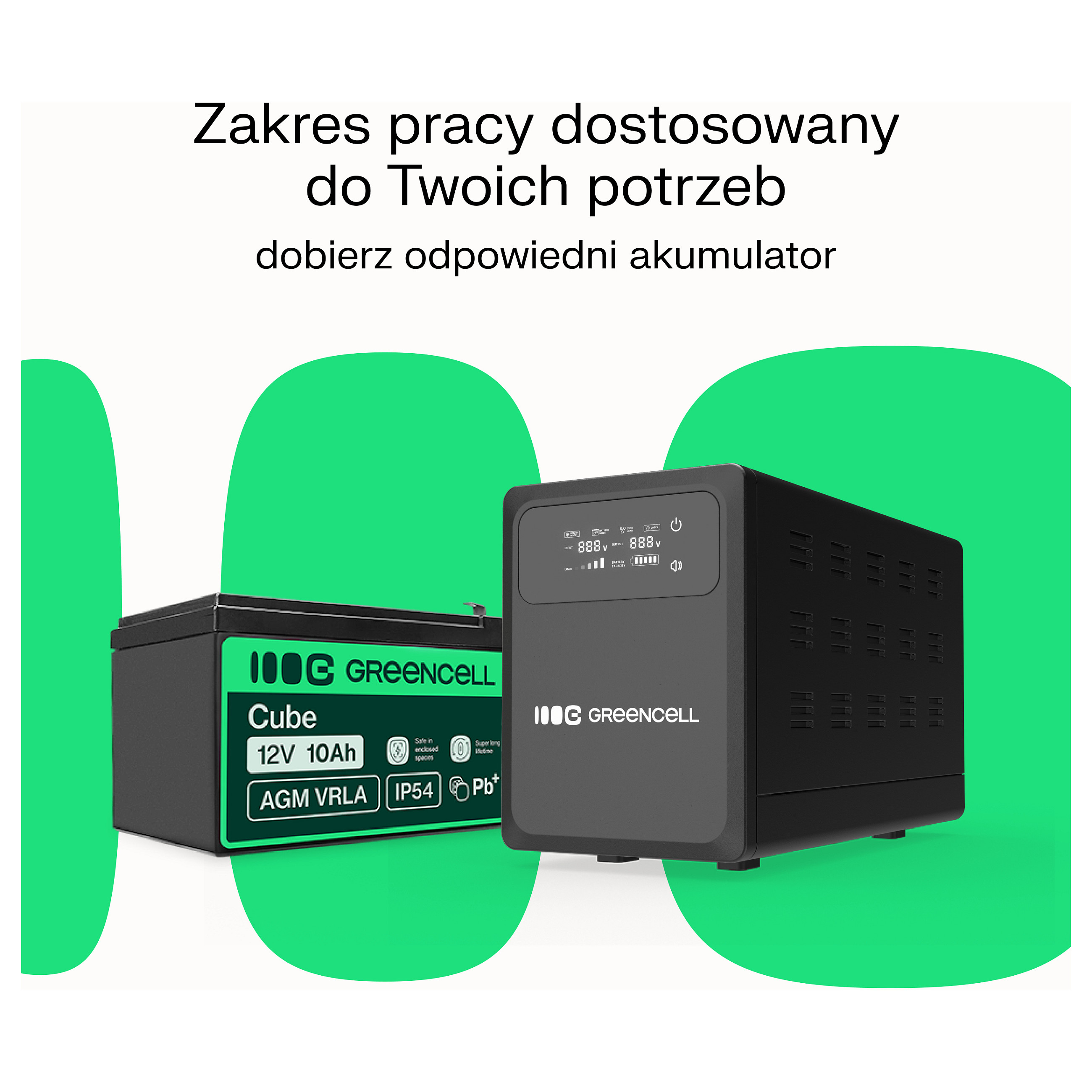 Green Cell UPSLPPC500 Uninterruptible Power Supply AVR UPS 800VA 500W PowerCore 12 VDC with LCD Display