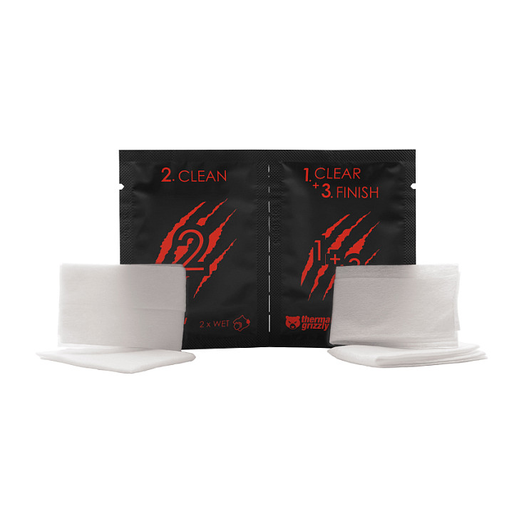 K Thermal Grizzly Cleaning Wipes (10 Stck (je 2 Nass- und Trockentcher))