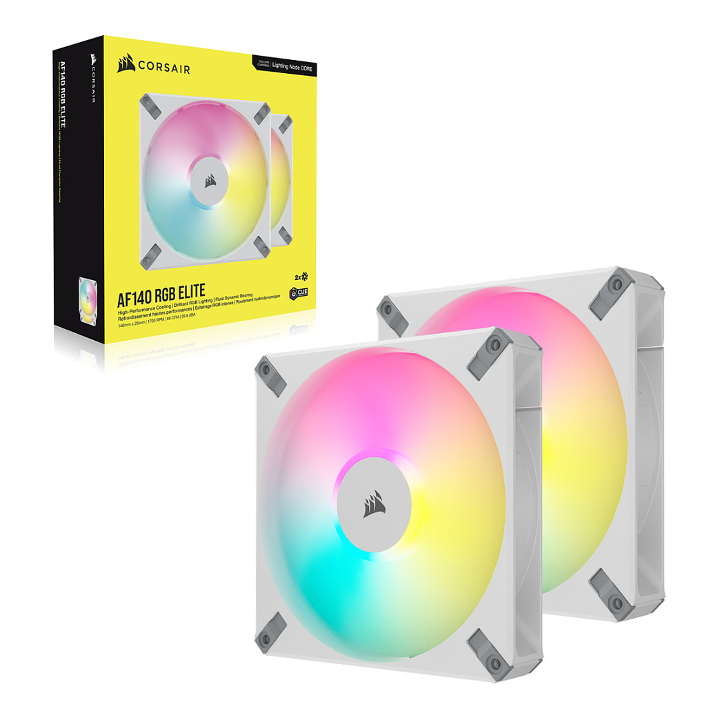 Corsair AF140 RGB ELITE White Pack of 2 140mm Case Fan