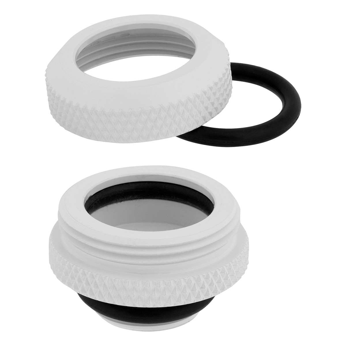 K Corsair Hydro X Series XF Hardline Connection Straight G1/4 to 14mm AD Hardtube Pack of 4 White