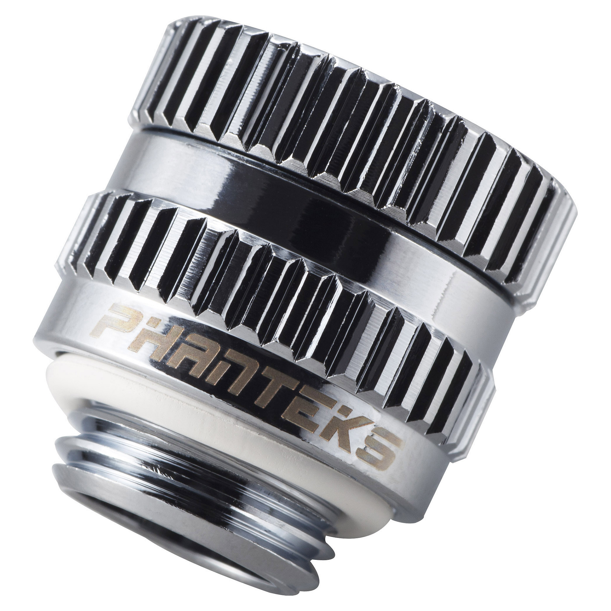 Phanteks Glacier M-F Rotary Adapter Straight G1/4 Inch Male to G1/4 Inch Female, Chrome Silver