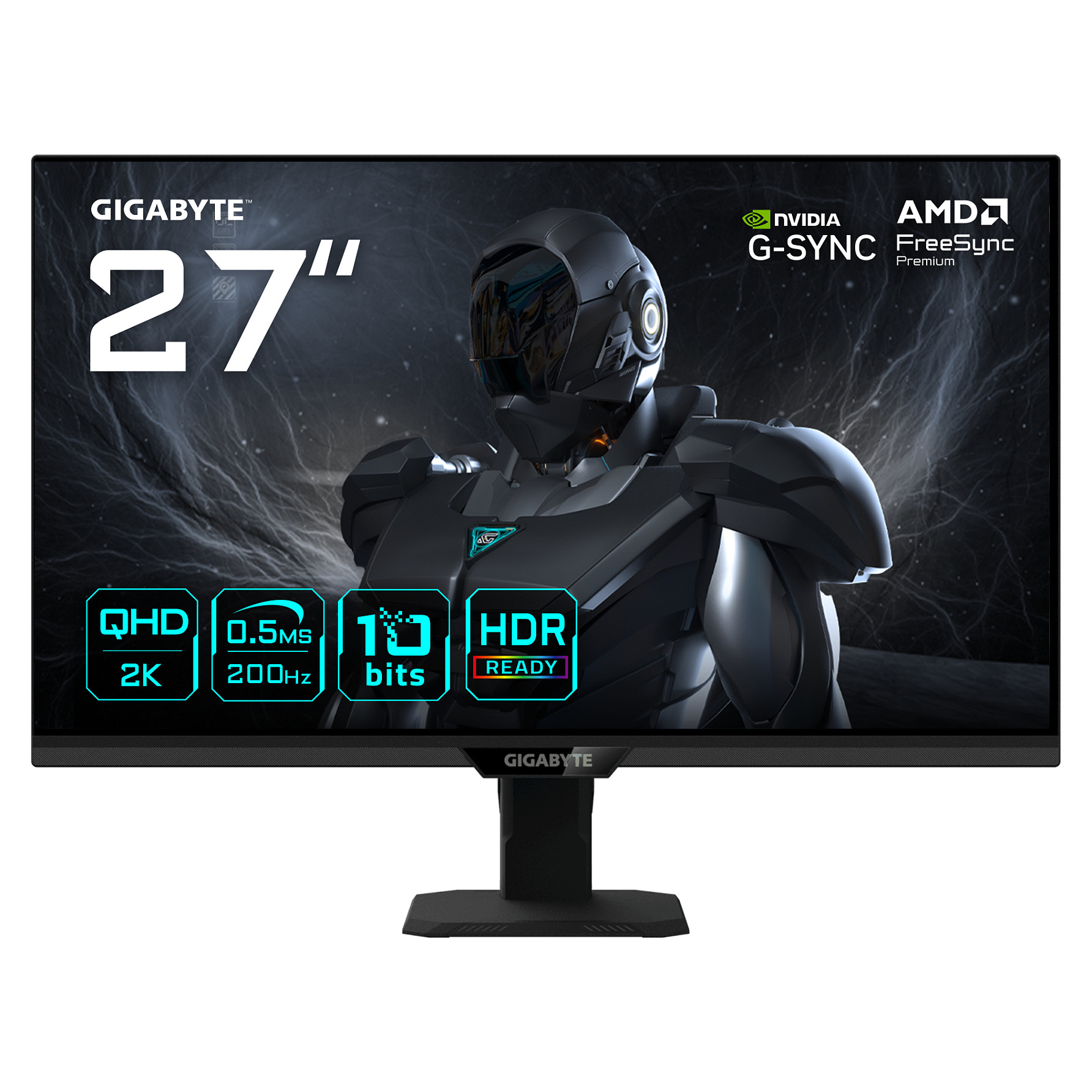 68,6 cm (27"") 2560 x 1440 Pixel Gigabyte G27Q20T EK 16:9 Quad HD SS-IPS 0,5 ms 200 Hz HDR DisplayPort HDMI VESA