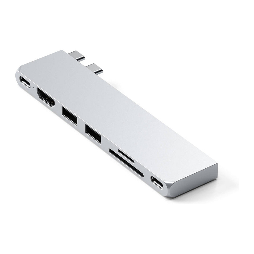 Satechi USB-C Pro Hub Slim Adapter, Silber, ST-HUCPHSS Zubehör Notebooks