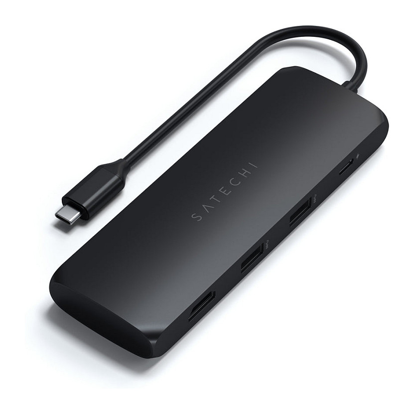 Satechi USB-C Multiport Adapter mit SSD Gehäuse, Schwarz, ST-UCHSEK Zubehör Notebooks
