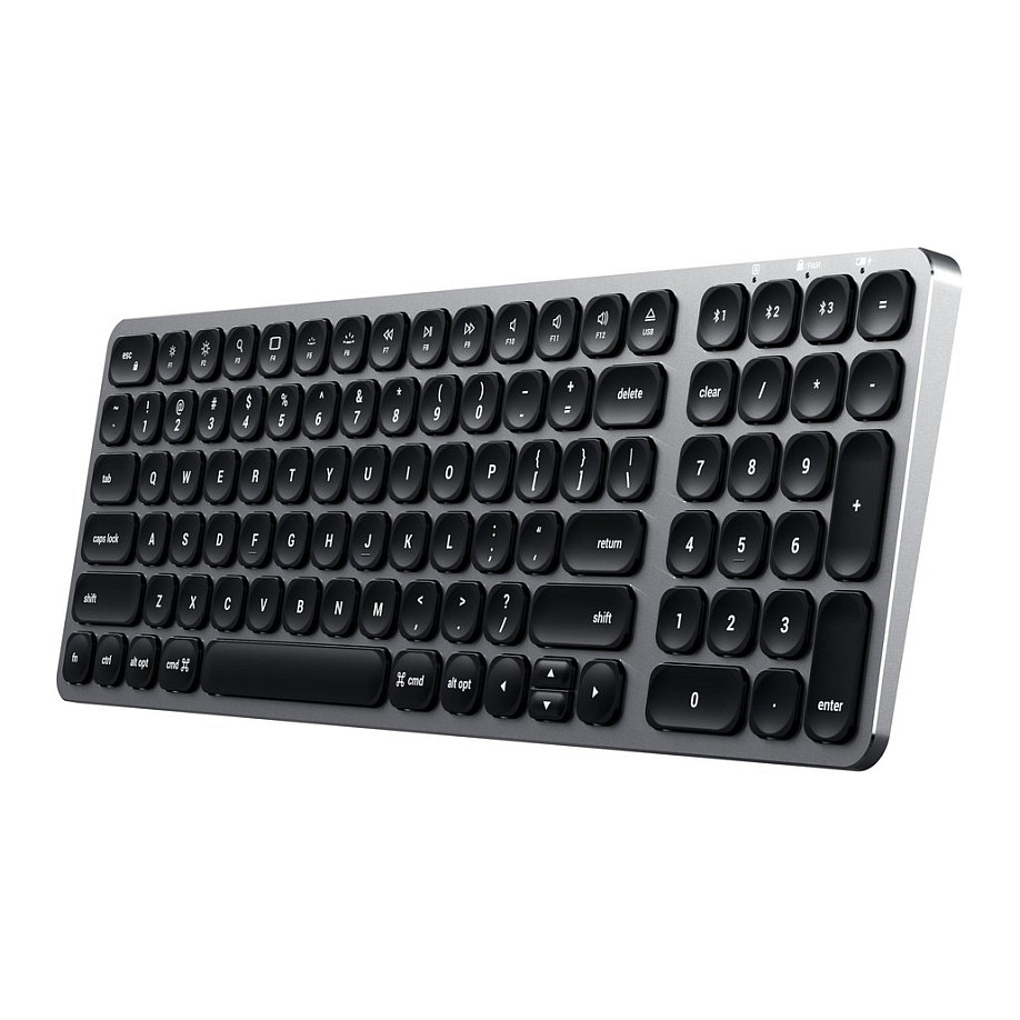 Satechi Aluminium BT Backlit Tastatur, Space Grau, Bluetooth, Deutsch, ST-ACBKM-DE
