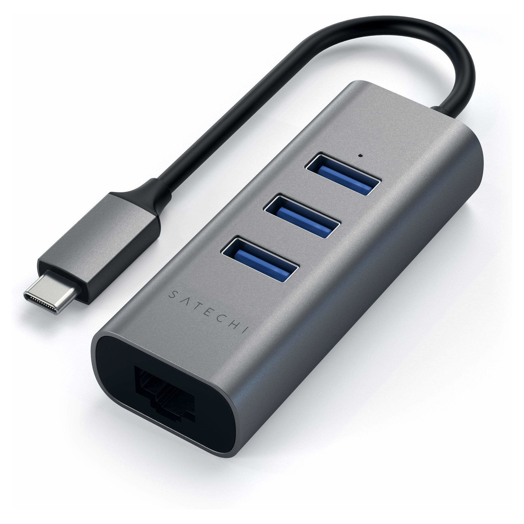 Satechi Type-C 2-in-1 3 Port USB 3.0 Hub & Ethernet, 4 in 1, ST-TC2N1USB31AM