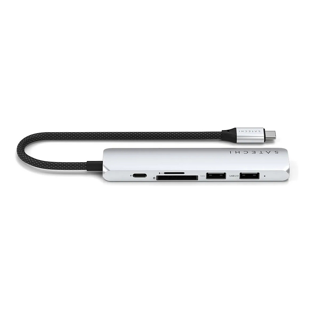 Satechi USB-C Slim Multi-Port Hub (6 in 1 Adapter), Silber, ST-P6SS